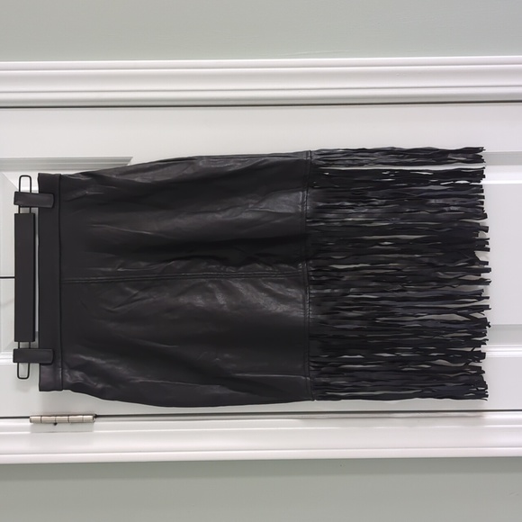 NWT Forever 21 vegan leather fringe skirt - Picture 1 of 5